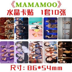 MAMAMOO 水晶卡贴 一套十张 韩国女团周边饭卡公交卡不干胶贴纸