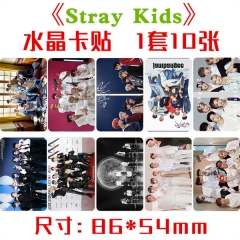 Stray Kids水晶卡贴 1套10张 韩国男团周边饭卡公交卡不干胶贴纸