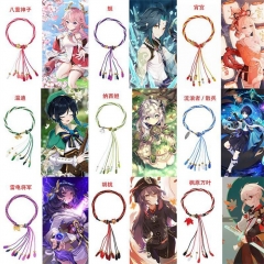 10 Styles Genshin Impact Anime Woven Bracelet Wristband
