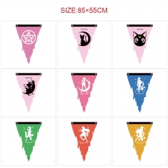 10 Styles 85*55CM Pretty Soldier Sailor Moon Cartoon Decoration Dilapidated Anime Flag