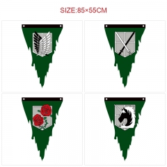 7 Styles 85*55CM Attack on Titan/Shingeki No Kyojin Cartoon Decoration Dilapidated Anime Flag