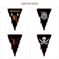 6 Styles 85*55CM Pirates of the Caribbean Cartoon Decoration Dilapidated Anime Flag