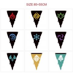 16 Styles 85*55CM Genshin Impact Cartoon Decoration Dilapidated Anime Flag