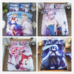 16 Styles 3 Size Pretty Soldier Sailor Moon Date A Live Cartoon Printing Anime Pattern Bedding Set ( Pillow Case + Quilt Cover + Bed Sheet )