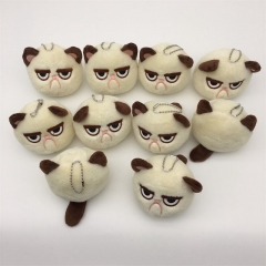 10PCS/SET 8CM Cute Grumpy Cat Anime Plush Pendant Toy