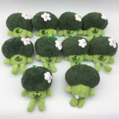 10PCS/SET 14CM Cute Vegetable Broccoli Anime Plush Pendant Toy