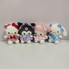 4PCS/SET 10CM Sanrio Kuromi Cinnamoroll My Melody Hello Kitty Anime Plush Toy Pendant