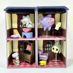 4款一套 宠物小精灵 神秘鬼屋 小精灵 盒装手办 高约10cm 一箱30套