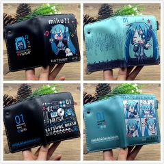 4 Styles Hatsune Miku Cartoon Pattern Coin Purse PU Anime Wallet
