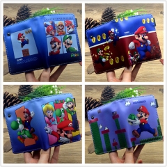 7 Styles Super Mario Bro. Cartoon Pattern Coin Purse PU Anime Wallet
