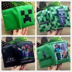 5 Styles Minecraft Cartoon Pattern Coin Purse PU Anime Wallet
