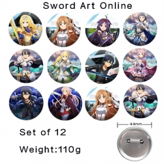 （12个一套） 刀剑神域 精品动漫马口铁徽章胸章 44MM
