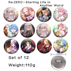（12个一套） 从零开始的异生活 精品动漫马口铁徽章胸章 44MM