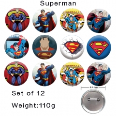 （12个一套） 超人 精品动漫马口铁徽章胸章 44MM