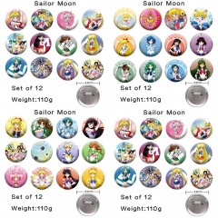 （12个一套） 美少女战士 精品动漫马口铁徽章胸章 44MM