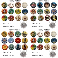 （12个一套） 哈利波特 精品动漫马口铁徽章胸章 44MM