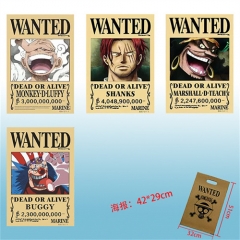 4PCS/SET One Piece Cartoon Character Movie Anime Posters