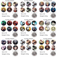 （6PCS/SET）8 Styles 75MM Jujutsu Kaisen Cartoon Anime Alloy Badge Brooch