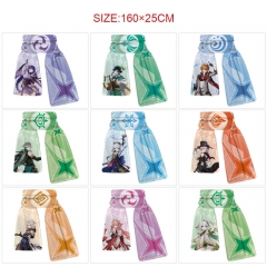 13 Styles 160*25CM Genshin Impact Cartoon Anime Scarf