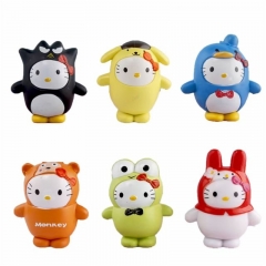 6PCS/SET 7CM Sanrio Hello Kitty Cartoon Anime PVC Figure