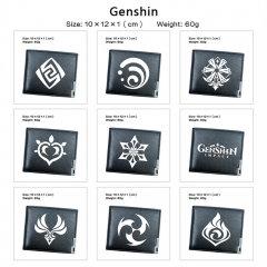 9 Styles Genshin Impact PU Anime Short Wallet Purse