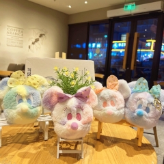 老鼠头零钱包毛绒挂饰钥匙扣批发迷你创意卡通儿童收纳小包包挂件
