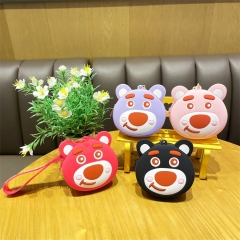 4 Styles Lots-o'-Huggin' Bear Silicone Coin Purse Anime Mini Wallet Keychain