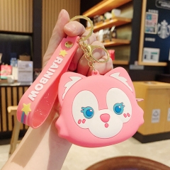 Disney LinaBell Silicone Coin Purse Anime Mini Wallet Keychain