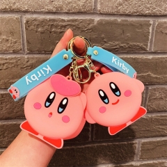 2 Styles Kirby Silicone Coin Purse Anime Mini Wallet Keychain