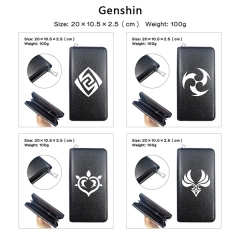 7 Styles Genshin Impact PU Zipper Anime Long Wallet Purse