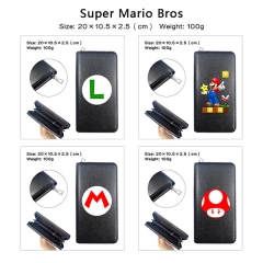 4 Styles Super Mario Bro PU Zipper Anime Long Wallet Purse