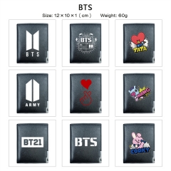 15 Styles K-POP BTS Bulletproof Boy Scouts Cosplay PU Purse Folding Anime Short Wallet