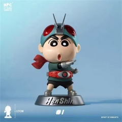 蜡笔小新 小新COS蒙面超人假面骑士 盒装手办 高17cm2