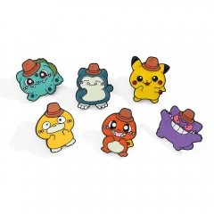 6 Styles Pokemon Cos Cartoon Alloy Pin Anime Brooch