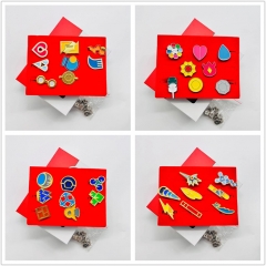 6 Styles Pokemon Movie Cartoon Alloy Pin Anime Brooch Set