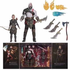 盒装套装豪华版 NECA God of War4 战神4奎托斯 阿特柔斯父子终极套装豪华版