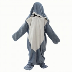 Shark Anime Plush Flannel Sleeping Bag Pajamas