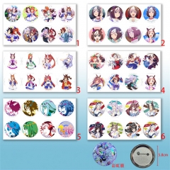 8个一套5.8CM）6款 赛马娘 58mm8个装彩虹膜胸针