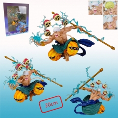 20CM One Piece Enel with Three Head Can Change Anime PVC Figure Toy