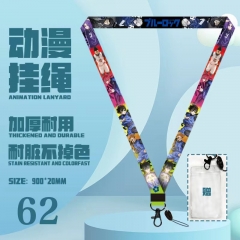 2 Styles Blue Lock Cartoon Long Lanyard Anime Phone Strap