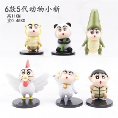 6PCS/SET 11CM Crayon Shin-chan Cartoon Anime PVC Figure Toy