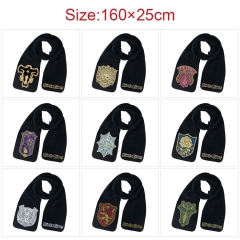 9 Styles Black Cover Cartoon Pattern Anime Scarf