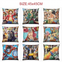 10 Styles 45*45CM One Piece Cartoon Pattern Anime Pillow