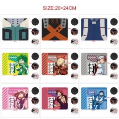5PCS/SET 9 Styles 20*24CM My Hero Academia Cartoon Pattern Anime Mouse Pad