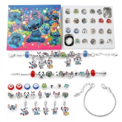 23PCS/SET Lilo & Stitch Cartoon DIY Anime Bracelet Necklace Set