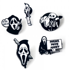 5 Styles Halloween Moive Cartoon Alloy Badge Anime Brooch