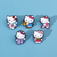 5 Styles Hello Kitty Cos Cartoon Alloy Pin Anime Brooch