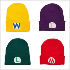 4 Styles Super Mario Bro. Cartoon Pattern Knitted Hat Anime Cap