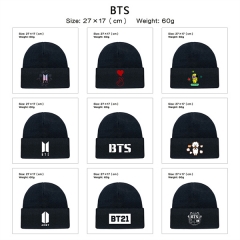 BTS 15款 新货精品动漫印花毛绒针织帽保暖帽