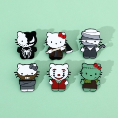 6 Styles Hello Kitty Cos Cartoon Alloy Pin Anime Brooch